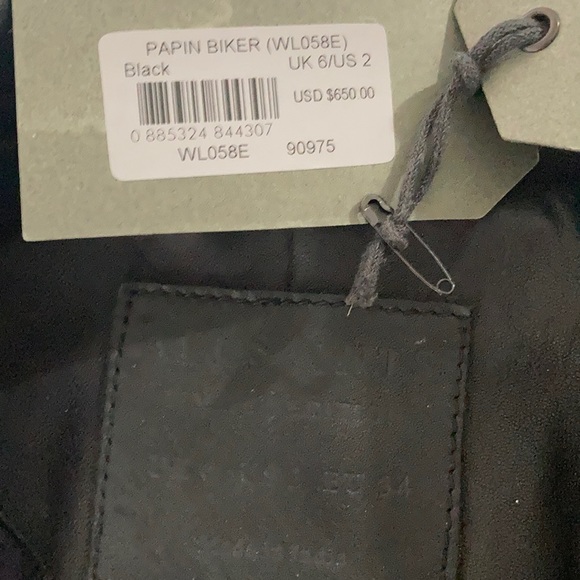 All Saints Paplin Leather Biker Jacket sold out - Picture 5 of 12